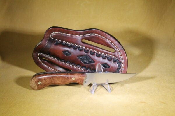 24-043 Red Mallee Burl, 80crV2 High Carbon Steel