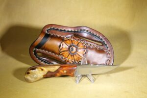 25-072 Amboyna Burl, 440c Stainless Steel