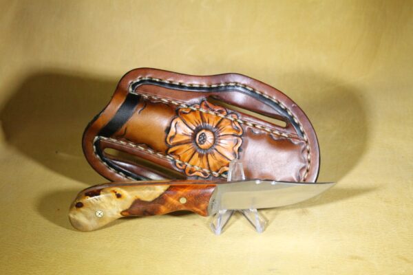 25-072 Amboyna Burl, 440c Stainless Steel