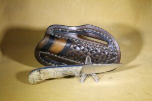 25-086 Buckeye Burl, 440c Stainless Steel