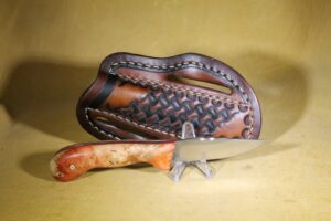 26-044 Box Elder Burl, 440c Stainless Steel